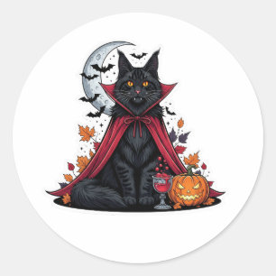 Vampire Maine Coon - Spooky Halloween Cat Runder Aufkleber