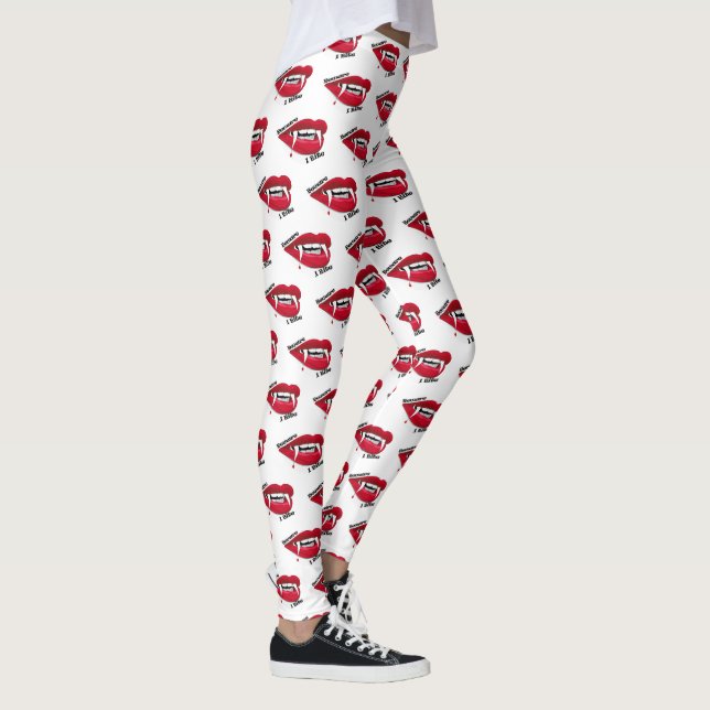 Vampire Manchmal beiße ich Halloween Leggings Whit (Rechts)