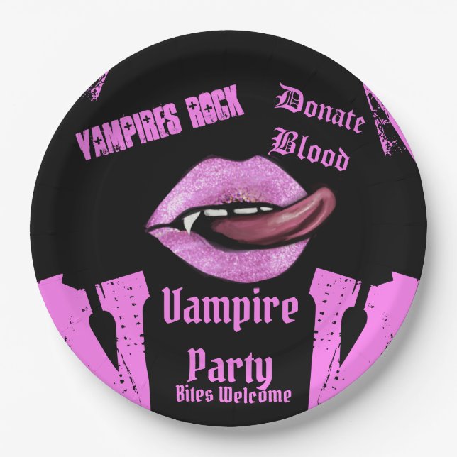 VAMPIRE PARTY PAPPTELLER (Vorderseite)