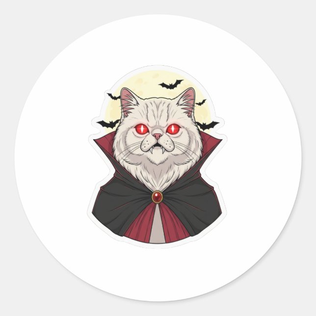 Vampire Persian - Persian Cat Halloween Runder Aufkleber (Vorderseite)