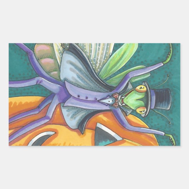 VAMPIRE PRAYING MANTIS BUG STICKER SHEED Rectangle (Vorderseite)