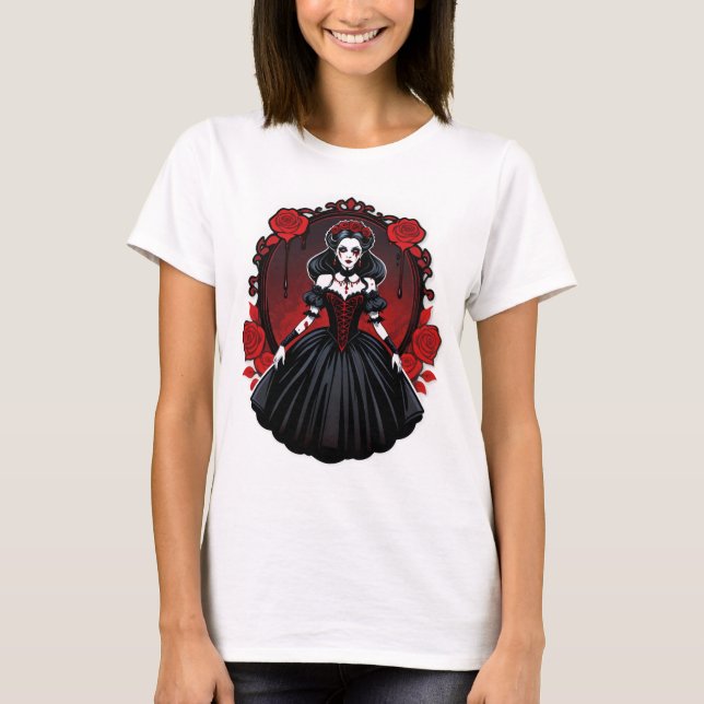 Vampire Queen Aesthetic - Elegantes gotisches Hall T-Shirt (Vorderseite)