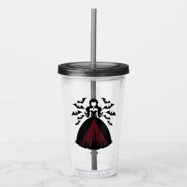 Vampire Queen Halloween Acryltrinkbecher (Vorderseite)
