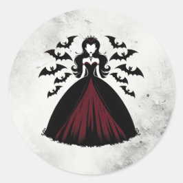 Vampire Queen Halloween-Party Runder Aufkleber