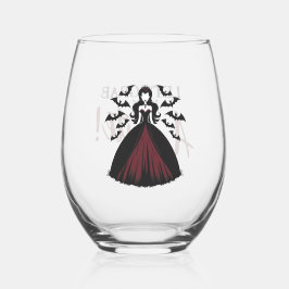 Vampire Queen Halloween Weinglas Ohne Stiel