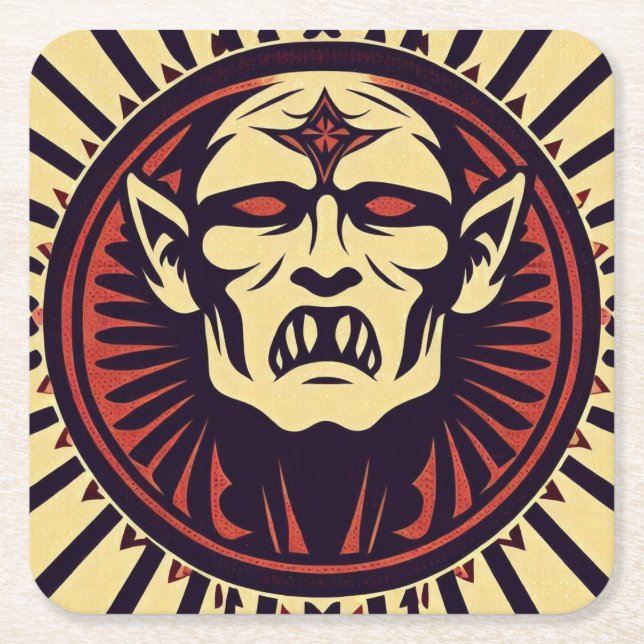 'VAMPIRE' RECHTECKIGER PAPPUNTERSETZER (Vorderseite)