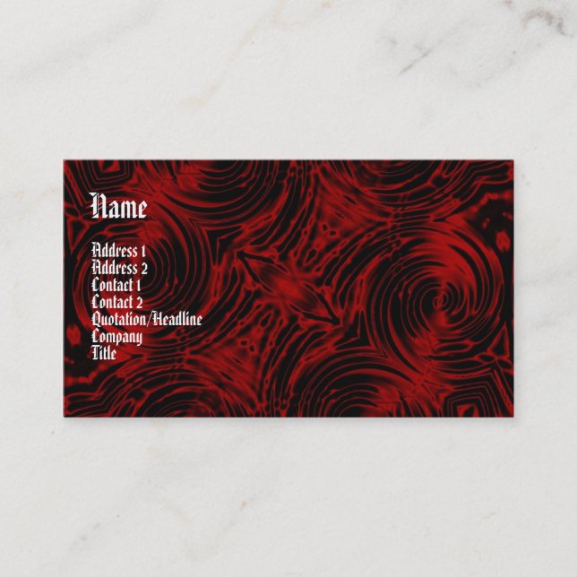 Vampire Red Gothic Business Card Visitenkarte (Vorderseite)