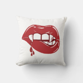 Vampire Red Lips Tropfen Blut fällt Kissen