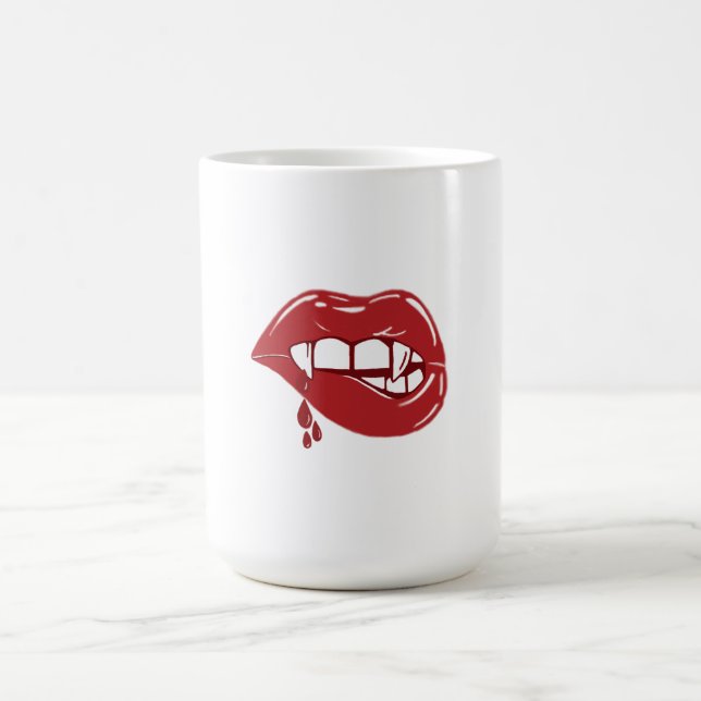 Vampire Red Lips Tropfen Blut fällt Verwandlungstasse (Zentrum)
