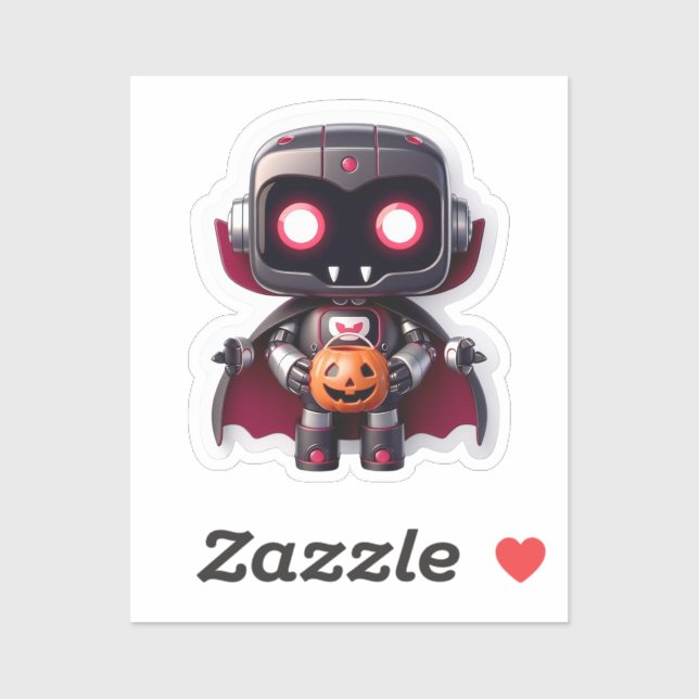 Vampire Robot Halloween Vinyl Sticker Éffrayant &  (Feuille)