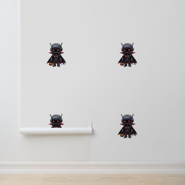Vampire Robot Halloween Wallpaper Niedliche Spooky Tapete (Anwendung)