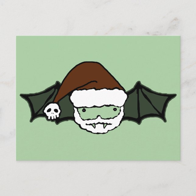 Vampire Santa Bat Postkarte (Vorderseite)