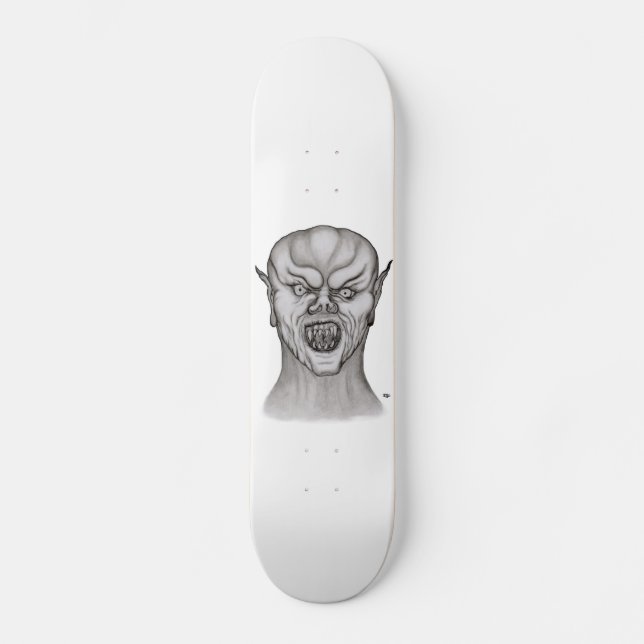 Vampire Schwarzweiß-Design Skateboard (Vorderseite)