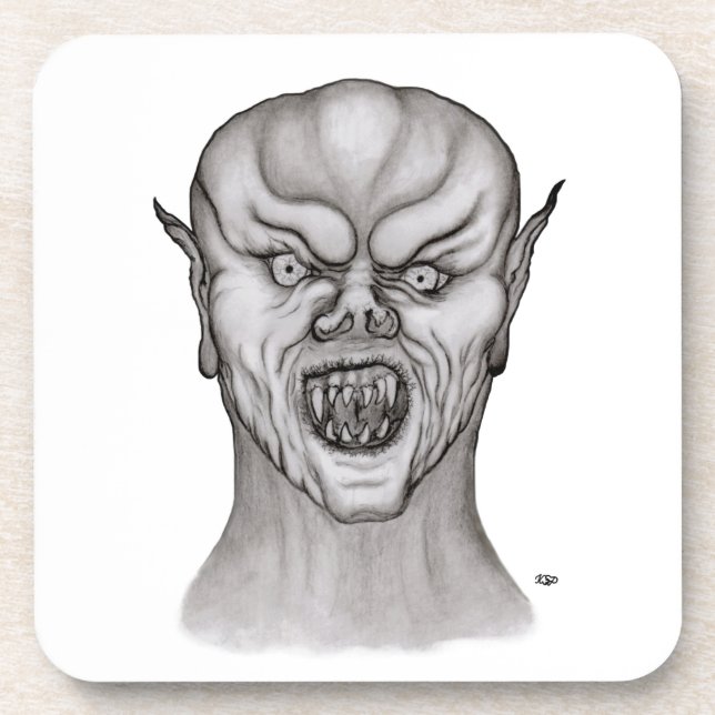 Vampire Schwarzweiß-Design Untersetzer (Vorderseite)