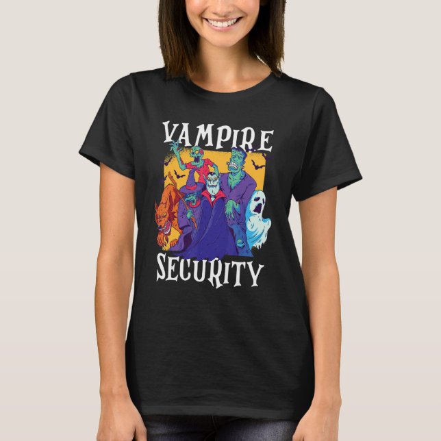 Vampire Security  Easy Halloween Costume T-Shirt (Vorderseite)
