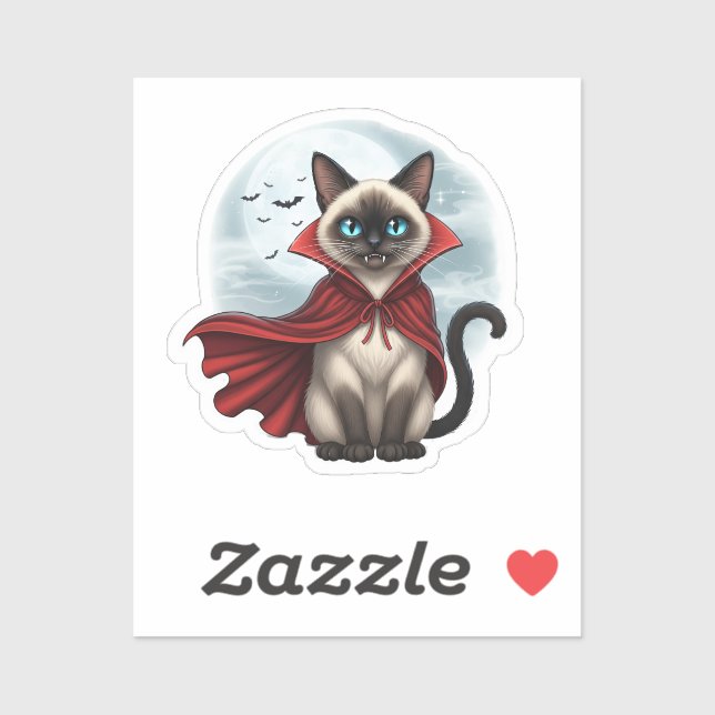 Vampire Siamese - Halloween Siamese Cat Aufkleber (Blatt)