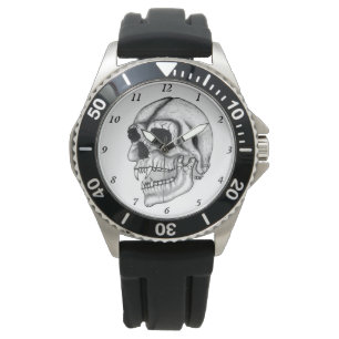 Vampire Skull Schwarzweiß-Design Armbanduhr