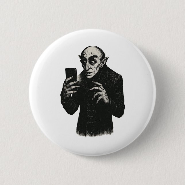 Vampire Smartphone Nosferatu Selfie Count Orlok Ha Button (Vorderseite)
