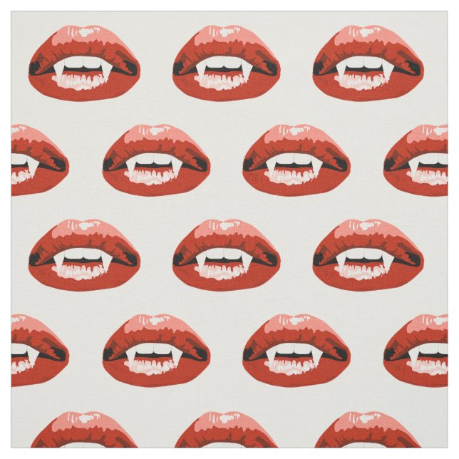 Vampire Teeth Red Lips Mouth Stoff (Muster)