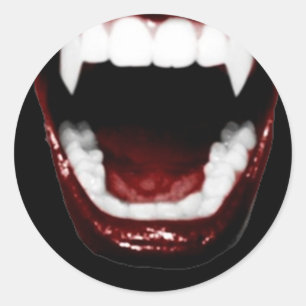 "Vampire Teeth" Runder Aufkleber