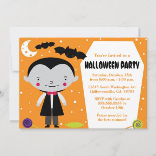 Vampire tombstone Halloween Costume Invitation