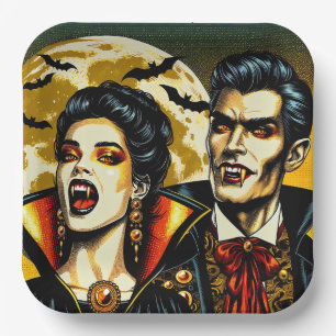 Vampire und Fledermäuse Halloween-Party Pappteller
