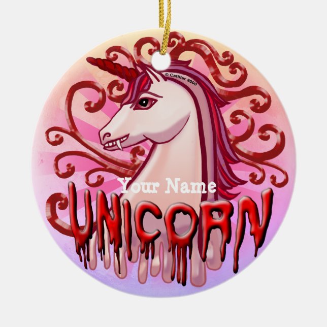 Vampire Unicorn Keramik Ornament (Vorne)