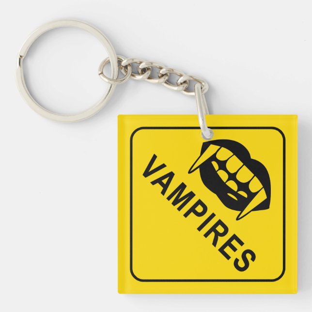 Vampire Warnzeichen Schlüsselring (Vorderseite)