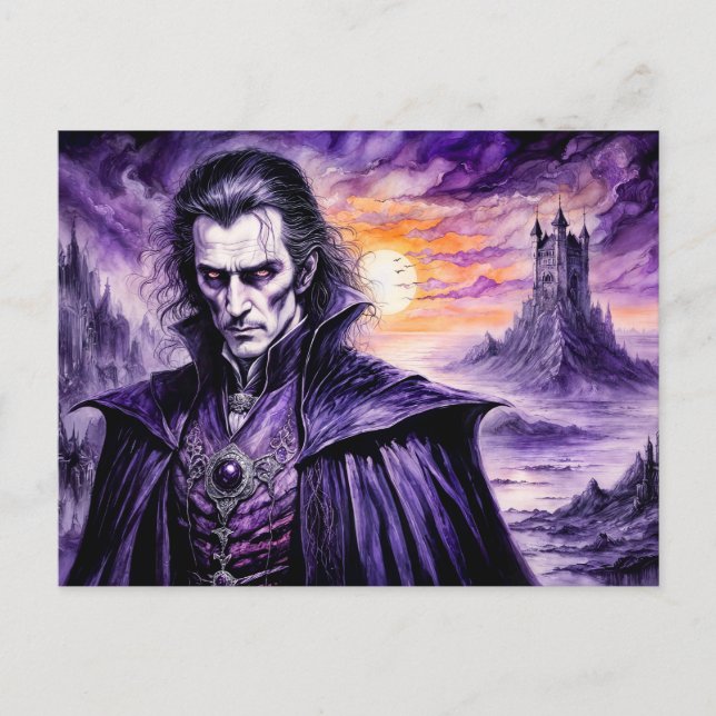 Vampire Warrior in Ruine City Postkarte (Vorderseite)