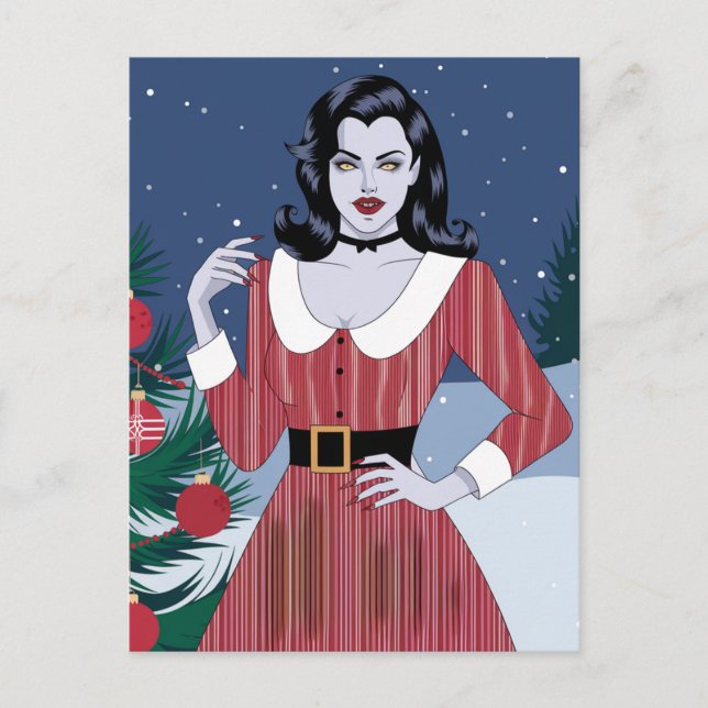 Vampire Woman Christmas Postkarte (Vorderseite)