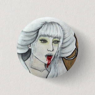 Vampiremädchen - Hematemesis - dunkle Horrorkunst Button