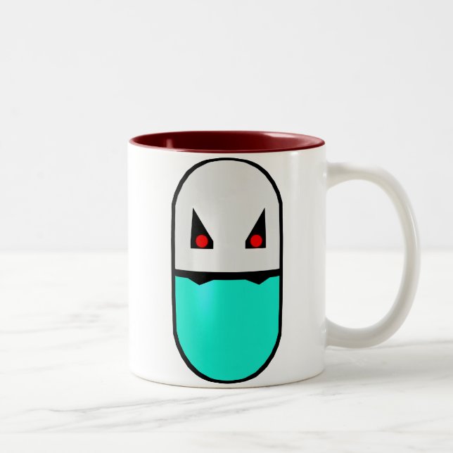 Vampireprozac-Parodie-Pillen-Tasse Zweifarbige Tasse (Rechts)