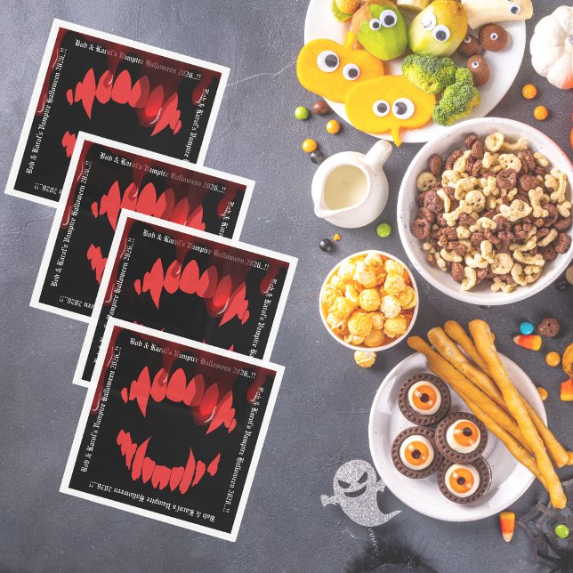 Vampires Bite Halloween-Party Serviette (Vampires Bite Halloween Party Napkins)