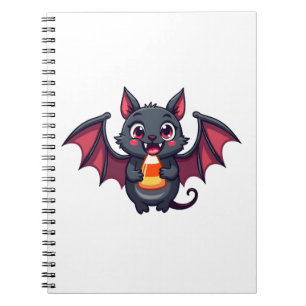 Vampirfledermaus mit Süßigkeiten � Süßes Halloween Notizblock