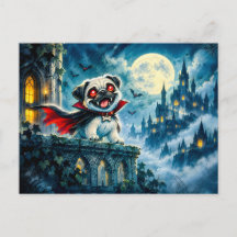 Vampirgraf auf Burgvorsprung bei Vollmond