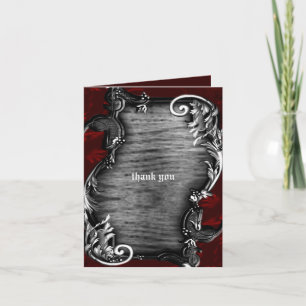 Vampirische gotische Hochzeitsproklamation Dankeskarte