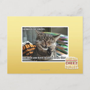 Vampirkatze lächelt postkarte