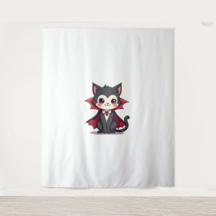 Vampirkatze – Süßes Halloween Haustier T-Shirt Wandteppich