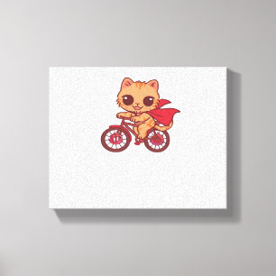 Vampirkatze zu Halloween-Radtour - Niedliche Spook Leinwanddruck