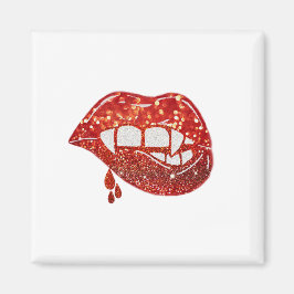 Vampirlippen bei Imitaten Glitzer mit Tropf Magnet