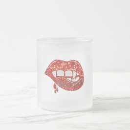 Vampirlippen bei Imitaten Glitzer mit Tropf Mattglastasse