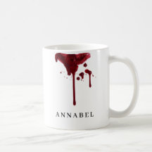 Vampirs dunkelroter Lipstick-Fleck mit Blut