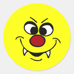 Vampirs-Gesicht Grumpey Runder Aufkleber