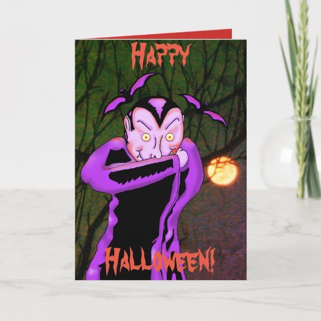 Vampirs-Halloween-Gruß-Karte Karte (Vorderseite)