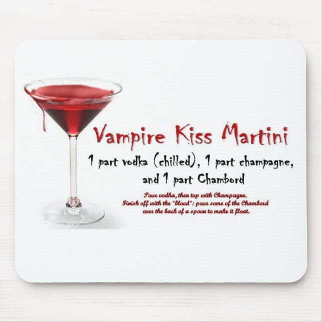 Vampirs-Kuss-Martini-Getränk-Rezept Mousepad (Vorne)