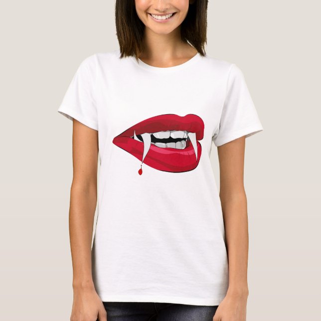 Vampirs-Lippen T-Shirt (Vorderseite)