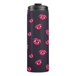 Vampirs-Lippen-und Reißzahn-Muster Thermosbecher