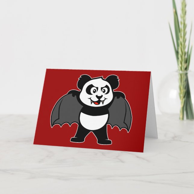 Vampirs-Panda Feiertagskarte (Vorderseite)
