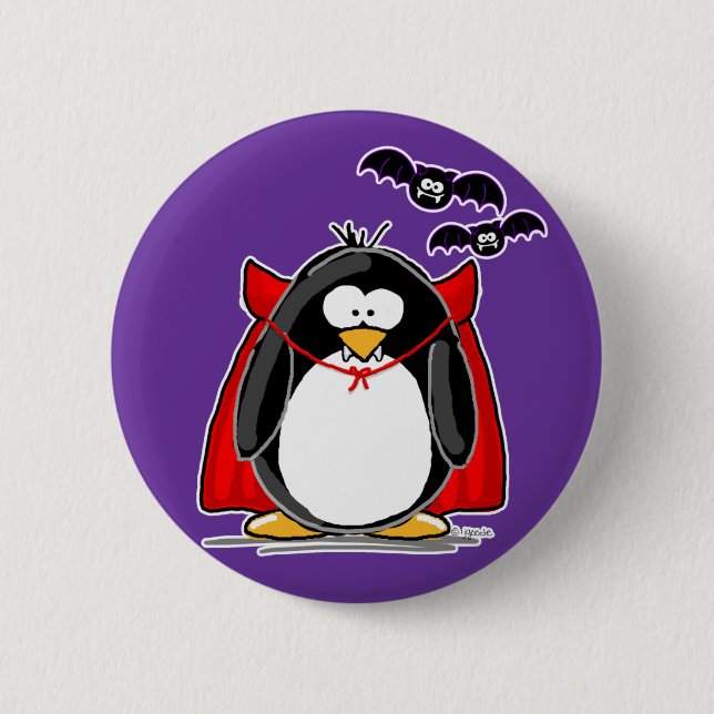 Vampirs-Pinguin Button (Vorderseite)