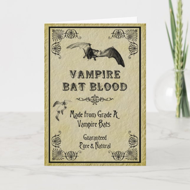 Vampirs-Schläger-Blut-Halloween-Karte Karte (Vorderseite)